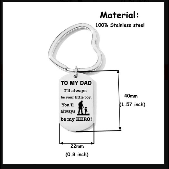 Father gift dad appreciation keychain keyring - Picture 4 of 5